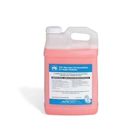Pig Microbial Oil Remediator for Septic Systems, Remediator, 2 2.5 gal. Container, 2PK CLN943